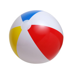 Beach ball on a white