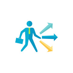 Flat icon - Businessman choice
