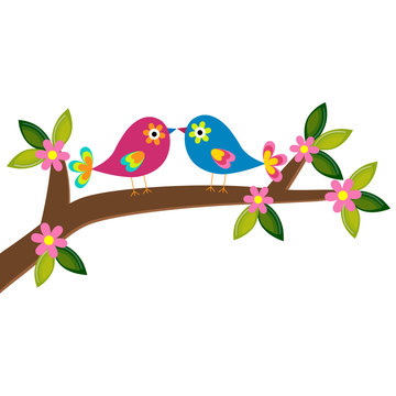 birds on a branch