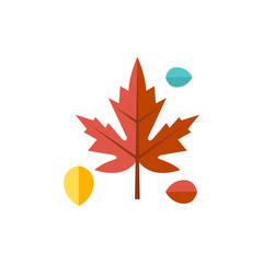 Flat icon - Maple leaves