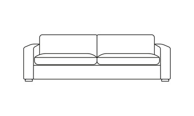 Sofa line icon. Furniture for living room. Outline illustration of modern sofa. Vector.