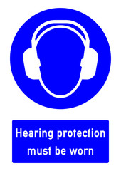 cshas503 CombiSignHealthAndSafety cshas - German / Gebotszeichen: Gehörschutz Hörschutz Ohrschützer benutzen - english / safety - mandatory action sign: hearing protection must be worn - e5173