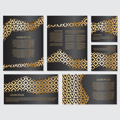 Gold banner background flyer style Design Template