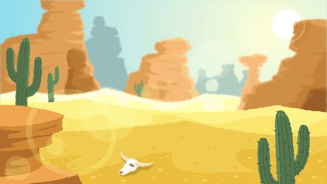 Desert / Looping animation with desert landscape. 
