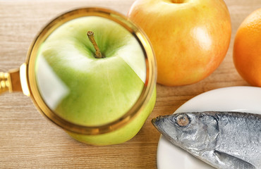 View through magnifier on allergic products