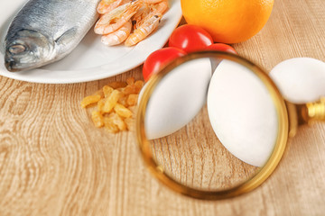 View through magnifier on allergic products