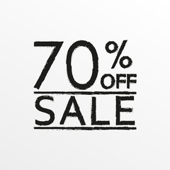 70% off. Sale and discount price icon. Sales tag design template. Vector illustration.
