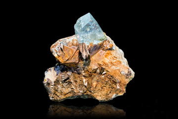 Drusa blue topaz, lenidolite, muscovite, microcline