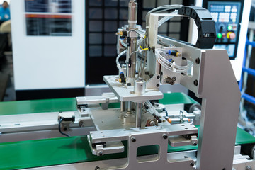 industrial machine and factory robot arm,Smart factory industry 4.0 concept.