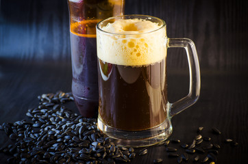 Beer and sunflower seeds