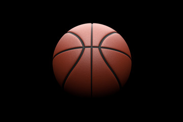 Fototapeta premium Basketball on black background. 3D illustration