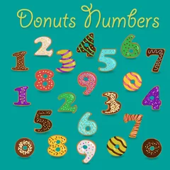 Foto op Aluminium Colorful Donuts Numbers © prolegowoman