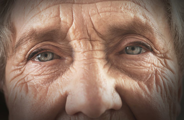 Portrait of elderly woman, closeup