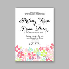  Peony Wedding Invitation Floral Bridal Wreath chrysanthemum flower Anemone, privet berry, currant berry vector illustration watercolor style Romantic invitation marriage, birthday, Valentine's day.