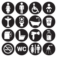 Toilet icons set
