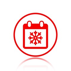 winter calendar icon stock vector illustration flat design