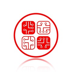 circuit board icon stock vector illustration flat design