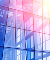 Abstract image of the glass facade of a modern building.