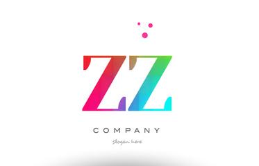 ZZ Z Z colored rainbow creative colors alphabet letter logo icon