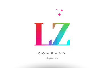 Fototapeta premium LZ L Z colored rainbow creative colors alphabet letter logo icon