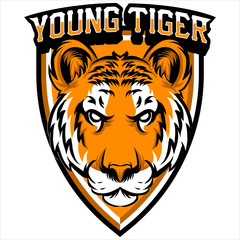 tiger head shield mascot team logo