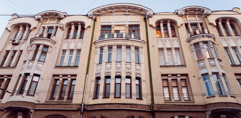 Facade of the historic building. Cental Europe style.