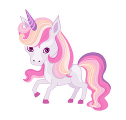 Illustration of a very cute  unicorn in pastel colors.Illustration of a very cute  unicorn in pastel colors.