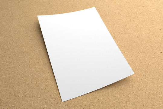 Blank 3D illustration flyer poster on recycled paper to place your design