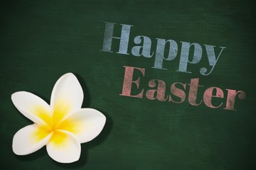 Composite image of close-up of frangipani