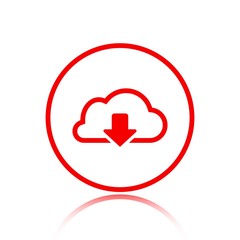 cloud download icon stock vector illustration flat design