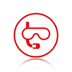 underwater Snorkelling icon stock vector illustration flat design