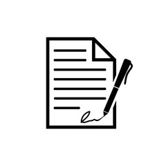 Contract with pen icon for business and websites