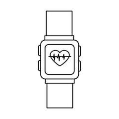 smartwatch with cardiology app vector illustration design