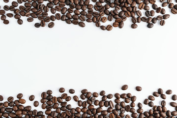 coffee beans isolated top view