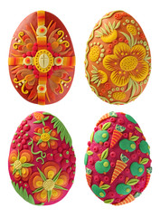 Easter eggs made from bright colored plasticineEaster Sunday for the spring religious holiday of Easter or a bright Sunday