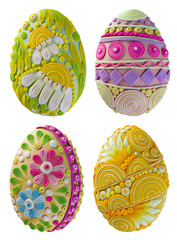 Easter eggs made from bright colored plasticineEaster Sunday for the spring religious holiday of Easter or a bright Sunday