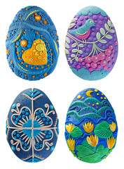 Easter eggs made from bright colored plasticineEaster Sunday for the spring religious holiday of Easter or a bright Sunday