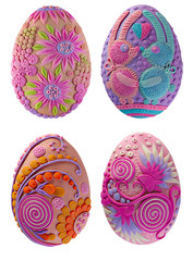 Easter eggs made from bright colored plasticineEaster Sunday for the spring religious holiday of Easter or a bright Sunday