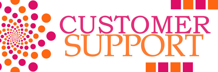 Customer Support Pink Orange Dots Horizontal 