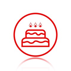 cake with candles icon stock vector illustration flat design