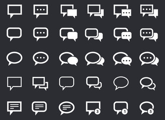 speech bubbles icon set, communication and talk
