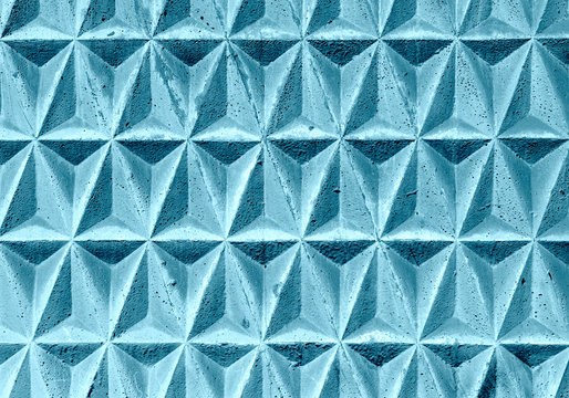 Blue texture of geometric triangular decorative tiles