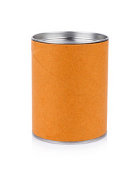 Blank Tincan Metal Tin Can on white background. canned