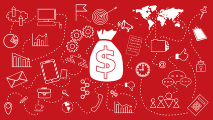 Business Finance Planning concept for web design template.