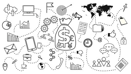 Business Finance Planning concept for web design template.