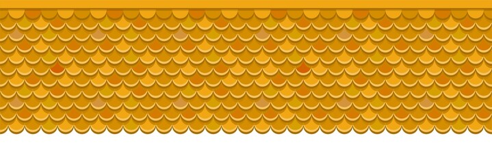 Roof covered with orange clay tiles. Vector background