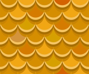 Nice seamless ocher clay roof tiles. Vector pattern