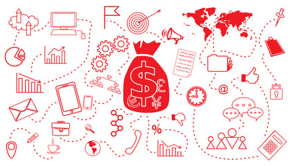 Business Finance Planning concept for web design template.