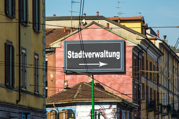 Obraz premium Schild 215 - Stadtverwaltung