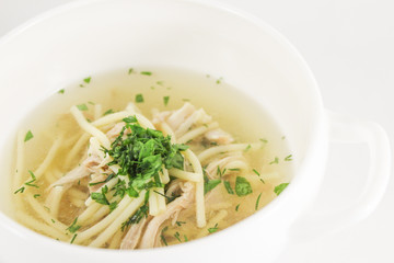 Meat broth with noodles
